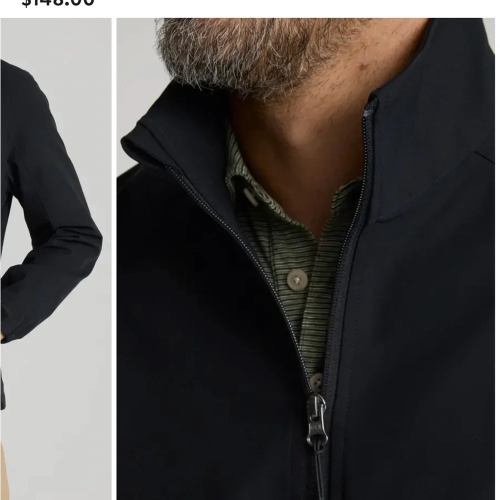 UNTUCKit Men's Connolly Water Resistant Tech Dark‎ Jacket